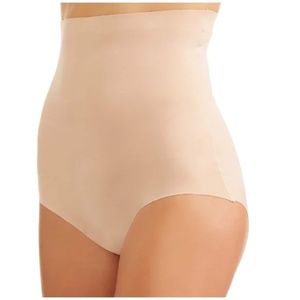 Skinnygirl Womens High Waist Shaping Sonic Edge Briefs in Tan Size Medium